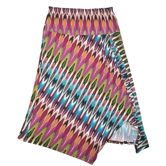 Jennie & Marlis Colorful Y2K A-Line Midi Asymmetrical Skirt S/M - Picture 11 of 16